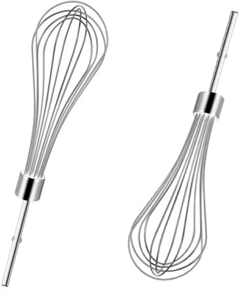 Fugedox W10720799 Stainless Steel Egg Beater, Hand Mixer Whisk Attachments for KitchenAid, Fits KHMPW, KHM512BM KHM2B, AP5644233, W10720799 & More Hand Mixer Egg Beaters Attachments - 2 Pack