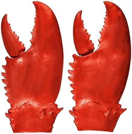 FakeFace Lustige Hummer Krabbenklaue Hummerscheren Handschuhe Waffen Requisiten Halloween Cosplay Kostüm Party Verkleidung Klauen Weihnachten Requisiten Hummer Hände Zangen Handschuhe Rot