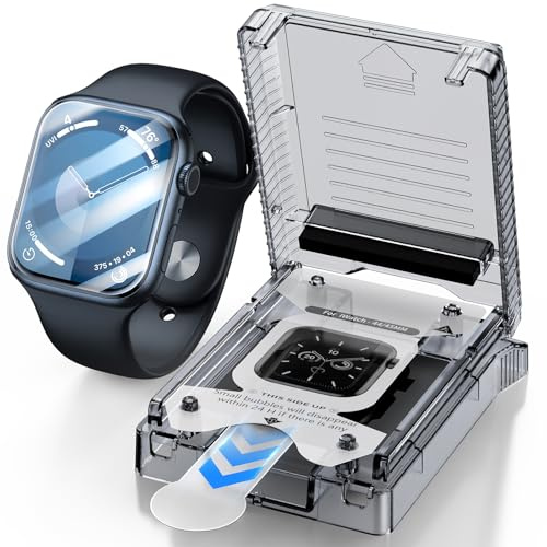LK Schutzfolie für Apple Watch SE3/SE2/SE/6/5/4 44mm & Series 9/8/7 45mm | [Auto-Installation] Blasenfrei [Volle Abdeckung] HD-klar Selbstheilungsfunktion Flexible TPU Displayfolie