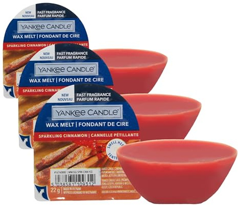 Yankee Candle fondants de cire | Cannelle pétillante | Jusqu'à 8 heures de parfum | 1 unité