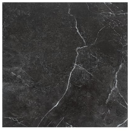 Vkechh PVC Bodenbelag Selbstklebend, Vinylboden Klebefliesen 30×30 cm quadratisch, rutschfest & wasserabweisend, für Küche Bad Wohnzimmer (Schwarze Marmoroptik, 33 Fliesen, ca. 3 m²)