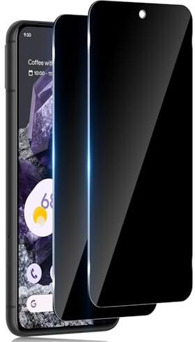 TuFun Schutzfolie für Google Pixel 8 für Panzerglas Sichtschutz, [2 Stück] Privacy Displayschutz, 9H Härte Anti-Spy Schutzglas, Anti-Spähen, Blasenfreie Sichtschutzfolie