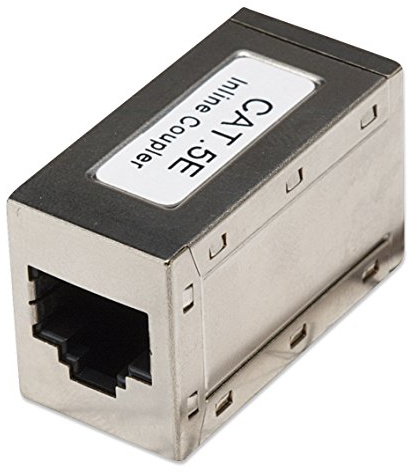 Intellinet Inline Coupler, Cat5e, FTP, Modular, 8P8C Female to 8P8C Female, Silver