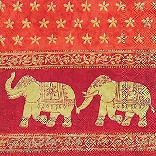 IHR Ideal Home Range - indische Elefanten, 33 x 33 cm, 3-lagig, IHR Servietten 20 Stück