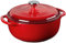 Lodge 4.35 litre / 4.6 quart Cast Iron/Porcelain Enamel Dutch Oven/Casserole Dish, Red