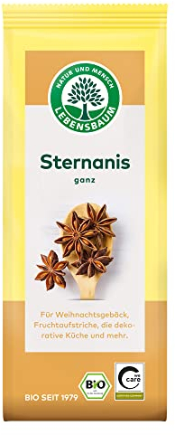 Lebensbaum Sternanis, Bio-Gewürz für Weihnachtsgebäck und Fruchtaufstriche, ideal für die dekorative Küche, kräftiger Anisgeschmack, ganz, 10 g