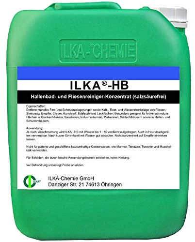 ILKA® - HB Hallenbad- und Fliesenreiniger Konzentrat | 10 ltr | speziell für Stein- & Fliesenböden | Fliesenreinigung entfernt jegliche Art von Schmutz | großflächig einsetzbar