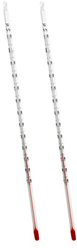 Lantelme 2 Stück Glas Teethermometer Set Länge 24cm Temperaturbereich bis 110°C | Analog Thermometer für Teezubereitung in Teekanne für Grüntee Schwarztee Kräutertee Früchtetee Tee und Lebensmittel