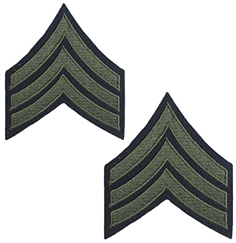 Epic Militaria Paire de Réplique US Insigne De Grade De Sergent (Olive)