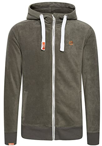 !Solid SDLoki Herren Sweatjacke Fleecejacke Jacke mit Kapuze Kordelzug Rippbündchen Reißverschluss Eingrifftaschen Regular fit, Größe:L, Farbe:Mid Grey (2842)