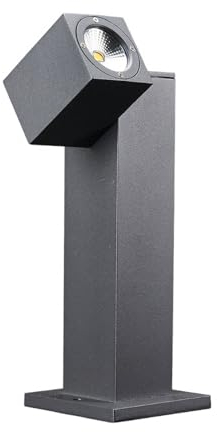 Lucande LED Außenleuchte 'Lorik' (spritzwassergeschützt) (Modern) in Schwarz aus Aluminium (1 flammig,) - Wegeleuchte, Pollerleuchte, Wegelampe, Sockelleuchte