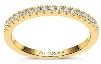 SIF Jakobs Ring Ellera - 18K Gold plattiert mit weißen Zirkonia SJ-R2869-CZ(YG)/52