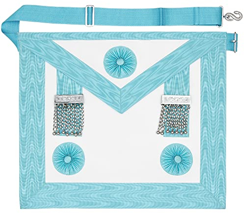 THE MASONIC COLLECTION – Craft Regalia Master Masons Premium Schürze des 3. Grades – Farbe: Blau – Premium-Lammleder – Freimaurer-Geschenk für Männer