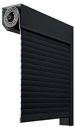 Kit complet de volet roulant en aluminium 45° avec moteur et bouton mural Gris foncé 1800 x 2000 mm