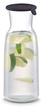 Zeller 19670 Glasdekanter mit Silikondeckel, Glas, Kanne, 700 ml, schwarz