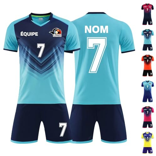 Maillot de Football Personnalisé pour Enfant, Homme, Femme - Nom, Numéro et Logo de l'Équipe
