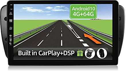 YUNTX Android 14 2 Din Autoradio für Seat Ibiza 6J(2009-2014)-4G+64G-[Eingebautes CarPlay/Android Auto/DSP/GPS] -Kostenlose 4-LED Kamera&MIC-Unterstützung DAB/Lenkradkontrolle/MirrorLink/360 Camera