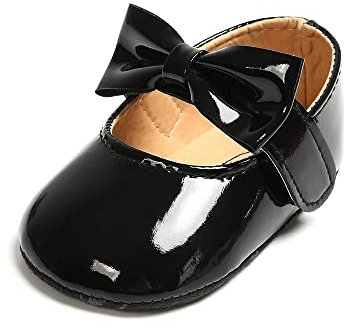 MASOCIO Scarpe Neonata Ballerina Scarpine Primi Passi Scarpette Bimba Taglia 20 12-18 Mesi Nero