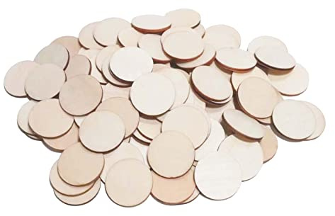 240pcs 3cm Unfinished Round Wood Log for Crafts, Wooden Slices Discs Pieces | Circle Shapes Wooden Natural for Wedding Décor, DIY Art Craft, Ornaments, Scrapbook, Plaques
