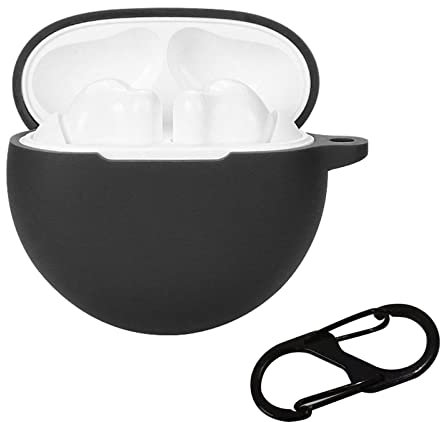 Custodia in TPU Compatibile con OPPO Enco Buds 2,con Gancio Portachiavi ,Ultrasottile, Resistente ai Graffi Morbido Custodia in Silicone,Nero