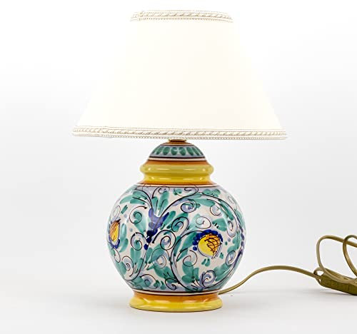 CEAR cearmiche - Lume in ceramica artistica siciliana di Caltagirone H cm 20 decoro giallo