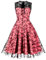 Wellwits Robe Femmes Trou de Serrure Cravate Gothique Vintage d'halloween Maille Florale Rose M
