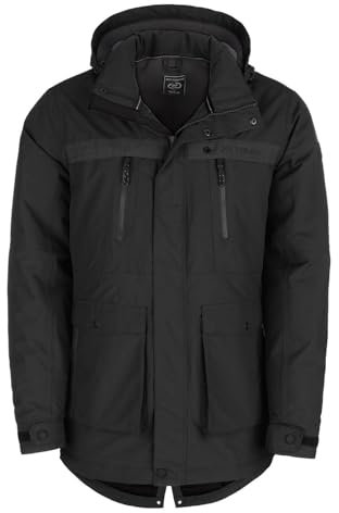 Dry Fashion Herren Funktionsparka Aalborg gefüttert - Funktionsjacke Winterjacke wind- und wasserdicht in Schwarz Größe XXL