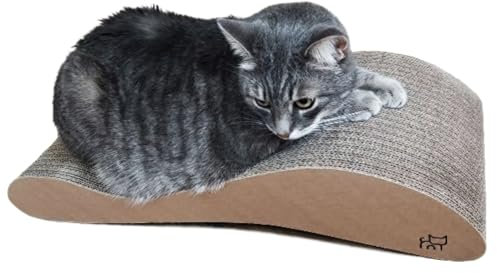 CatStuff Katzenkratzbaum, Pappe Lounge Bett, Kratzbrett aus Wellpappe, verhindern Möbel Schäden - Kratzpappe 68×25×13cm (Unparfümiert)