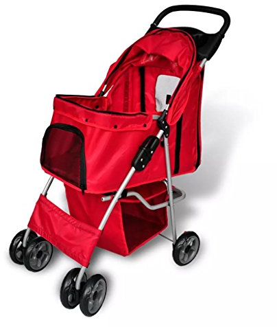 ZEYUAN Hundewagen Hundebuggy Rot, Hundebuggy, Katzen Kinderwagen, Bollerwagen Hund, Katzen Wagen 170055