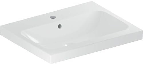 Geberit iCon Light Waschtisch, 60 cm x 48 cm, mit Hahnloch, mit Überlauf,501834, 501.834.00.2, Farbe: Weiß