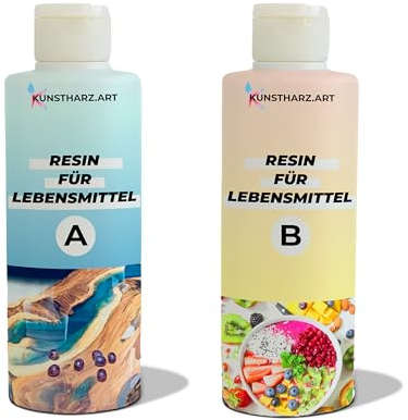 Kunstharz.Art 2 Komponenten Epoxidharz Lebensmittelecht und Hitzebeständig - Made in Germany (354g) - Premium Gießharz: Glasklar & Wasser- und Feuchtigkeitsbeständig mit Epoxidhärter
