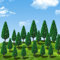 DAJILI 50 Pieces Mixed Model Trees, 1.38-2.56 inch(3.5-6.5 cm) Miniature Landscape Trees, Landscape Model Diorama Trees Mixed, Miniature Trees, Ho Scale Trees for DIY Train Railways Scenery Landscape