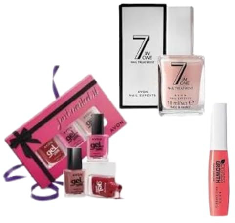 Avon Nail Care Set | Growth Serum, | 7-in-1 Treatment | and Nail Polish Gift Set!