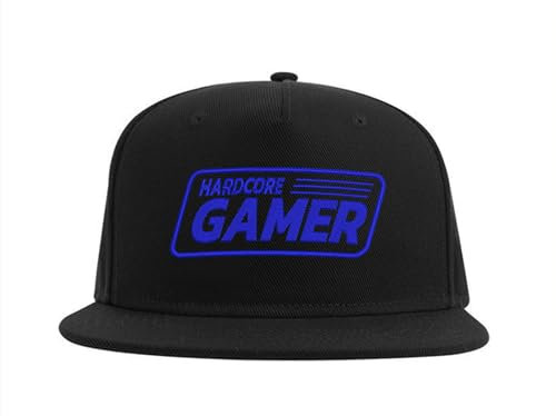 Lauthings Gaming Hardcore Gamer Snapback Cap Bestickte Fullcap Herren Mütze Schwarz, Schwarz , Einheitsgröße