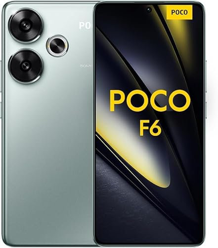 Xiaomi POCO F6 Smartphnoe 8GB+256GB, 5000mAh 120Hz Flow AMOLED Screen, 90W Turbo Charger, 50MP Dual Camera with OIS, Green