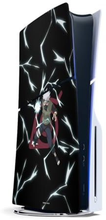 DeinDesign Autocollant Compatible avec Sony Playstation Slim 5 Disc Edition Sticker Film Autocollant Kakashi Naruto Shippuden Produit sous Licence Officielle