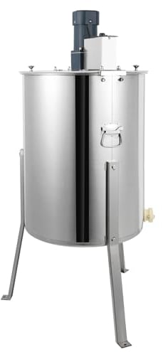 Elektrische Honigschleuder 4Rahmen Waben Honig Edelstahl Imker Schleuder 120W angentialschleuder Edelstahl 4/8 Rähmchen Honigextractor 45mm Honigventil 1300U/min Elektro Honigschleuder