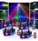 Luce da discoteca, 4 pezzi D-MX con 9 lenti LED RGB, proiettore DJ con effetto stroboscopico attivato dal suono, adatto per feste, club, matrimoni, bar, compleanni