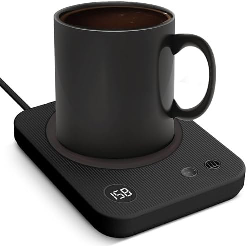 Mug Warmer, 3-Temp Settings Coffee Warmer with Automatic Shut Off, Mug Warmer for Desk with Anti-Scalding Silicone, Suits for Various Mugs, Candle, Cocoa,Tea