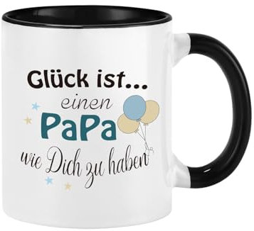 Joymaking 11oz Papa Tasse mit Schrift Glück ist ... einen Papa wie dich zu haben Kaffeetasse Keramiktasse Geschenk für Vater Vatertag Geburtstag Weihnachten
