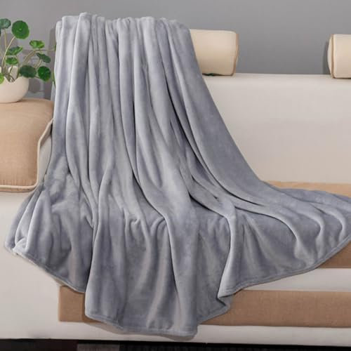 Kuscheldecke Flanelldecke Fleecedecke Flauschig Decke Wohndecke Winter Weich Warm Sofa Überwurfdecke Sofadecke Couchdecke Blanket Wohn- & Kuscheldecken Grau 150x200 cm