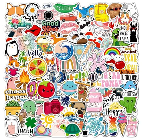 100 PCS Beach Stickers, PVC Sticker, Waterproof Cute Stickers, Water Bottle Stickers, Stickers for Scrapbooking, Skateboard Stickers, Travel Stickers, Bike Stickers
