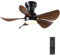 Shanggu Ventilador de techo empotrable de 76 cm con luz, ventilador de techo moderno con mando a distancia, regulación continuaVentilador de techo de perfil bajo para dormitorio Marrón