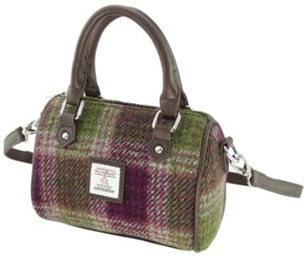 Kilts Wi Hae Harris Tweed Kilbride Mini Bowling Bag in Green & Heather Purple