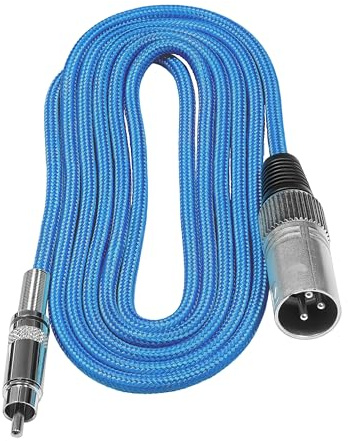 KONDOR BLUE x WhoisMatt | 6 FT RCA to XLR Male | Balanced XLR Audio Signal, Ultra-Durable, & Nylon Braided with Reinforced Metal Connectors | Blue
