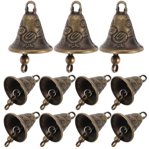 Yardwe 11Pcs Craft Bells Vintage Bronze Jingle Bells 20x25mm Mini Hanging Bells Metal Guardian Bell for DIY Crafts, Christmas Decor, Weddings, Wind Chime, Jewellery, Dog Collar (Random Style)