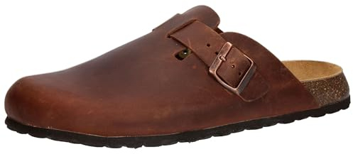 Lico Herren Pantolette Bioline Clog Leather, Cognac, 43 EU