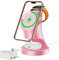 3 in 1 Wireless Charging Station for Apple Devices,Magsafe Charger Stand for IPhone16 15 14 13 12 Pro/Max/Plus/Mini Wireless Charger Station for AirPods 2/3/Pro iWatch Ultra/8/7/SE/6/5/4/3/2 (Pink)