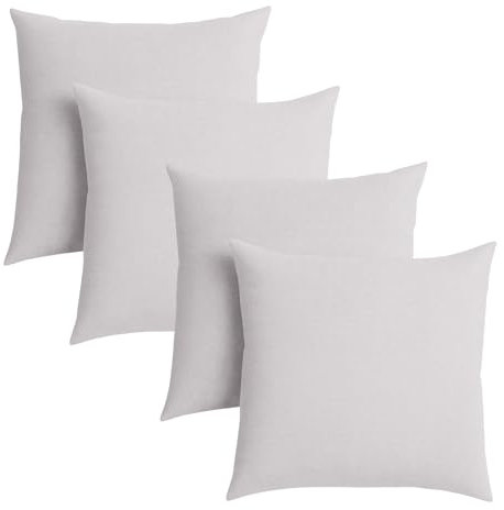 sleepling 4er Set 40 x 40 cm, Sofakissen mit Füllung und Bezug, Zierkissen aus robustem Polsterstoff, Dekokissen, Kopfkissen, Kissen für Couch, rosé grau