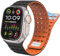 Clouism Para Apple Watch Band 49 mm 45 mm 44 mm 42 mm Bandas para mujeres y hombres, correa deportiva de silicona magnética para iWatch SE SE2 y Series 9/8/7/6/5/4 Ultra 2/Ultra(Black Orange)